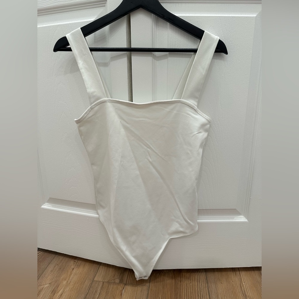Abercrombie & Fitch White Square Neck Bodysuit